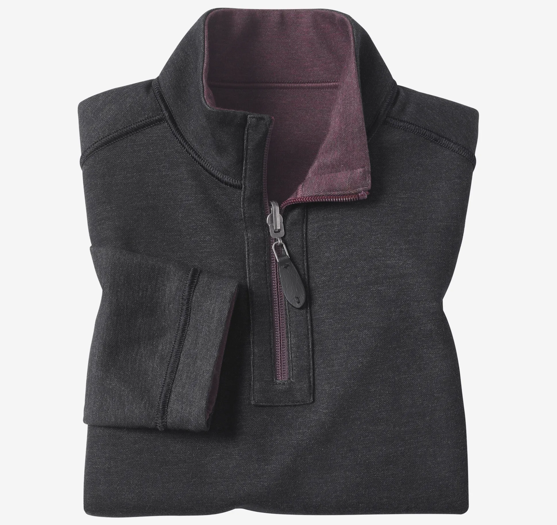 Boys Reversible Solid Quarter Zip
