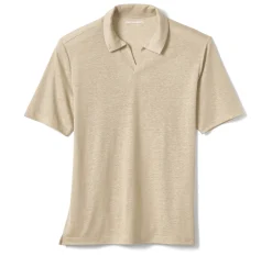 Linen-Blend V-Neck Polo
