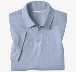 Linen-Blend V-Neck Polo