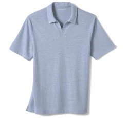 Linen-Blend V-Neck Polo