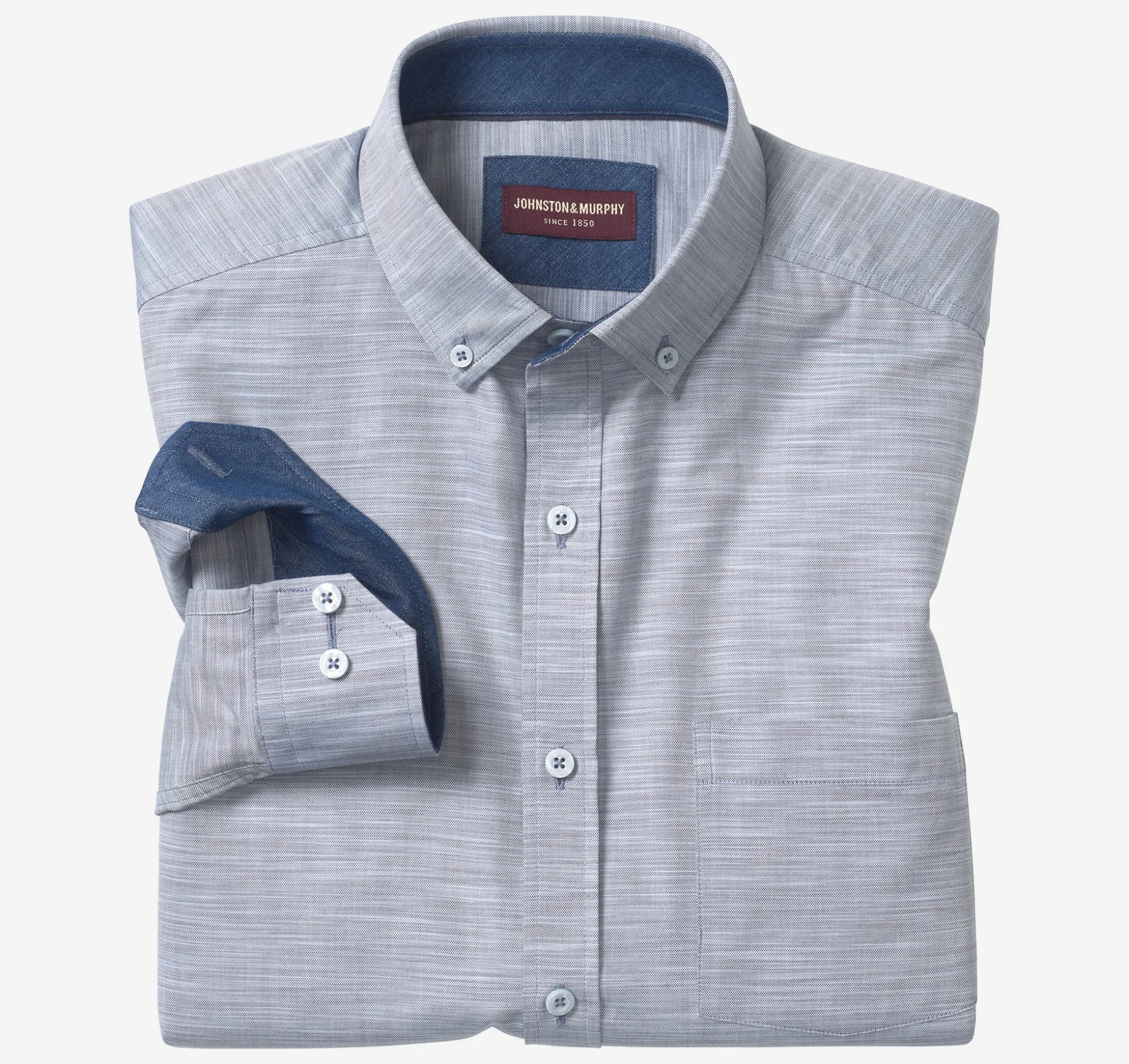 Long-Sleeve Twill Checked Shirt