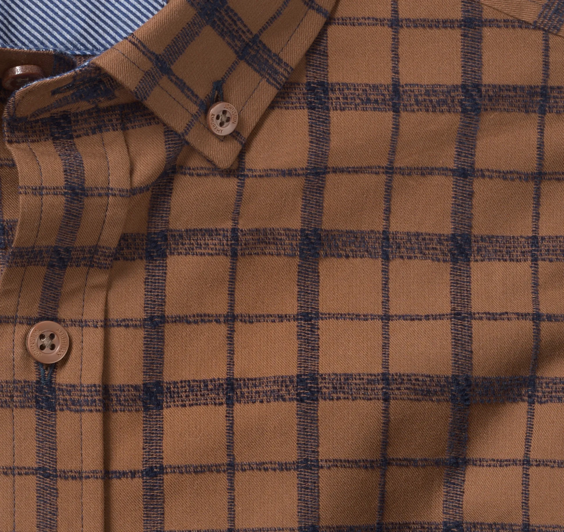 Long-Sleeve Twill Checked Shirt
