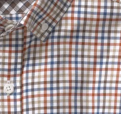 Long-Sleeve Twill Checked Shirt