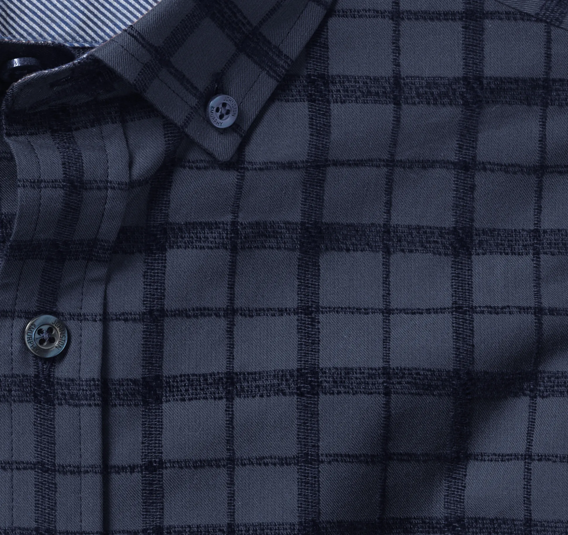 Long-Sleeve Twill Checked Shirt