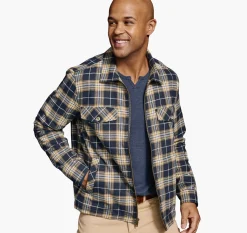 Plaid Zip Shirt Jacket
