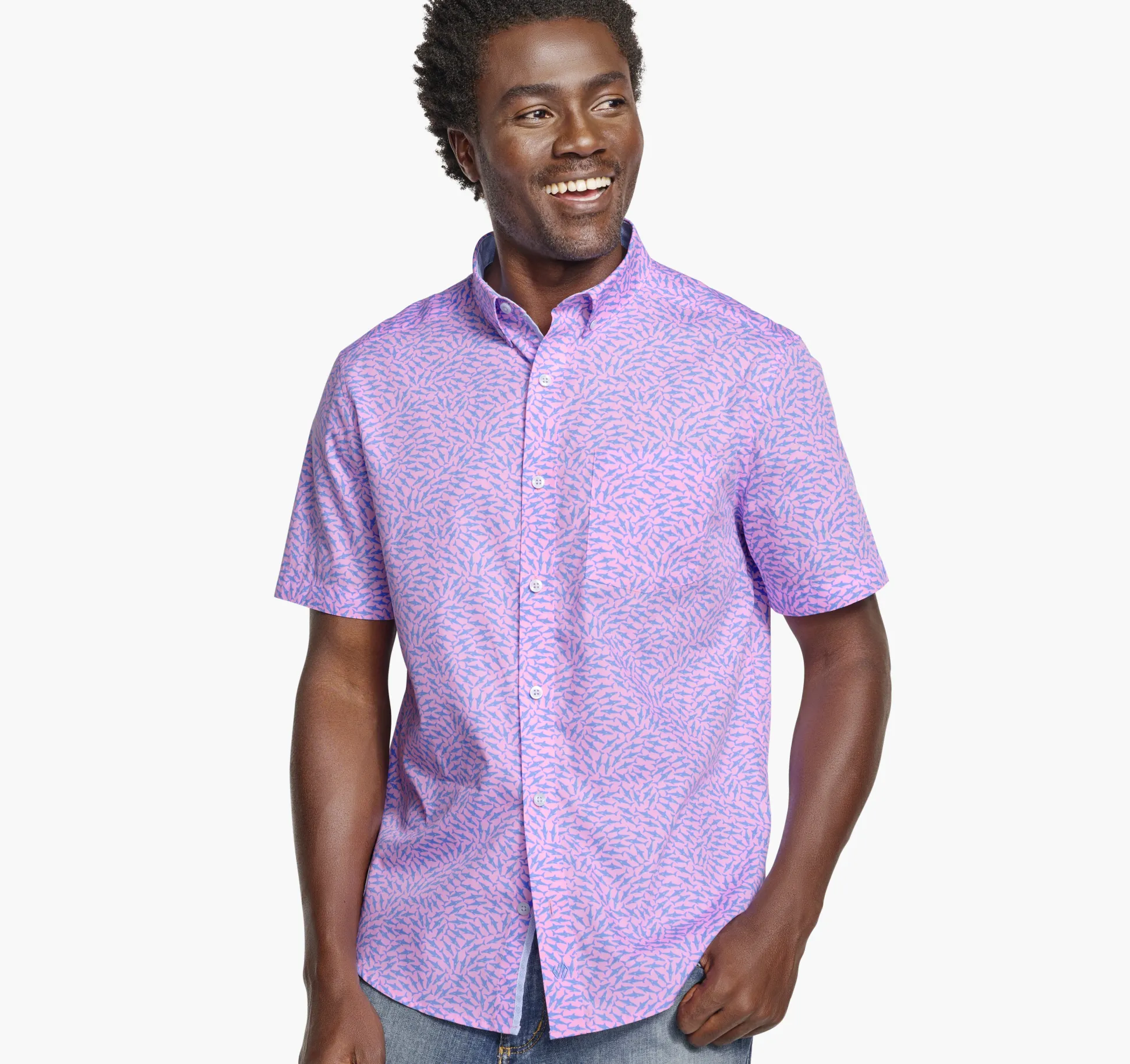 Printed Cotton Short-Sleeve Shirt