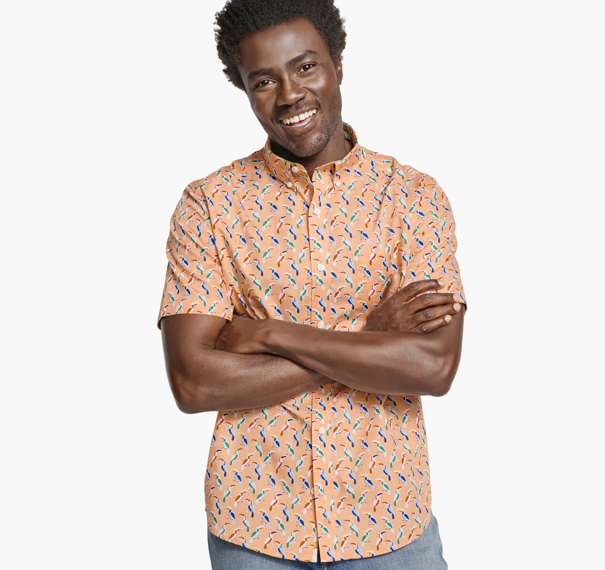 Printed Cotton Short-Sleeve Shirt