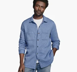 Quilted Snap-Front Knit