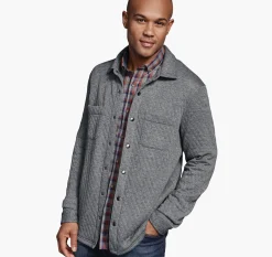 Quilted Snap-Front Knit