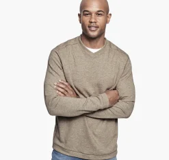 Reversible Long-Sleeve V-Neck