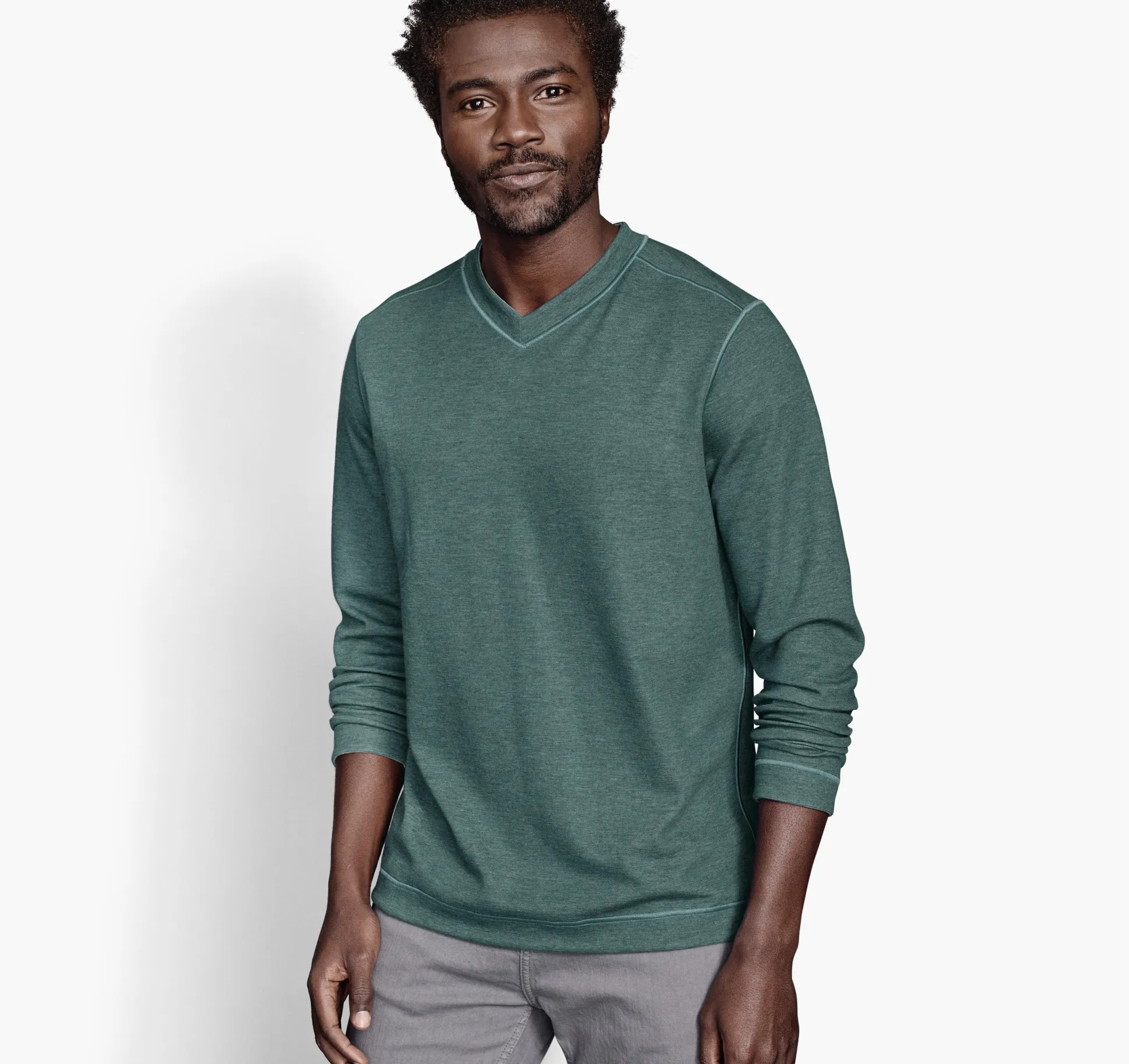 Reversible Long-Sleeve V-Neck
