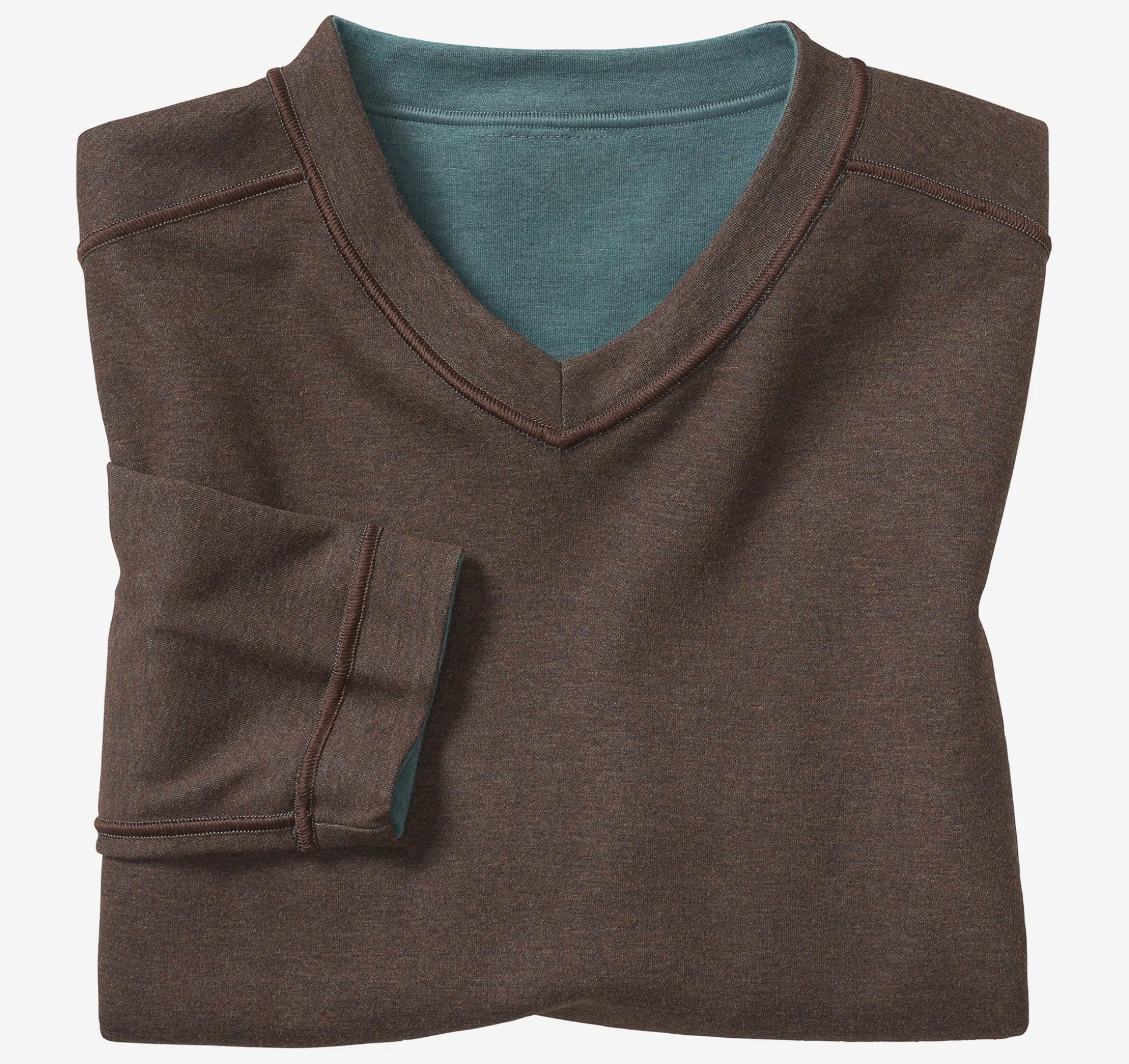 Reversible Long-Sleeve V-Neck