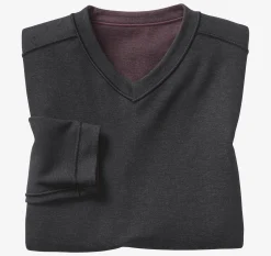 Reversible Long-Sleeve V-Neck