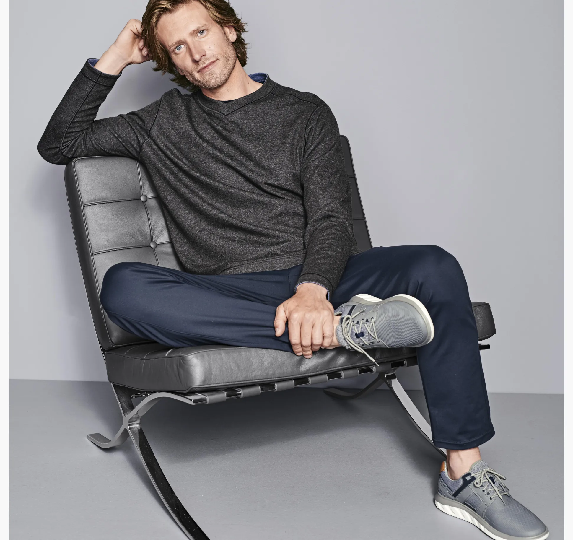 Reversible Long-Sleeve V-Neck