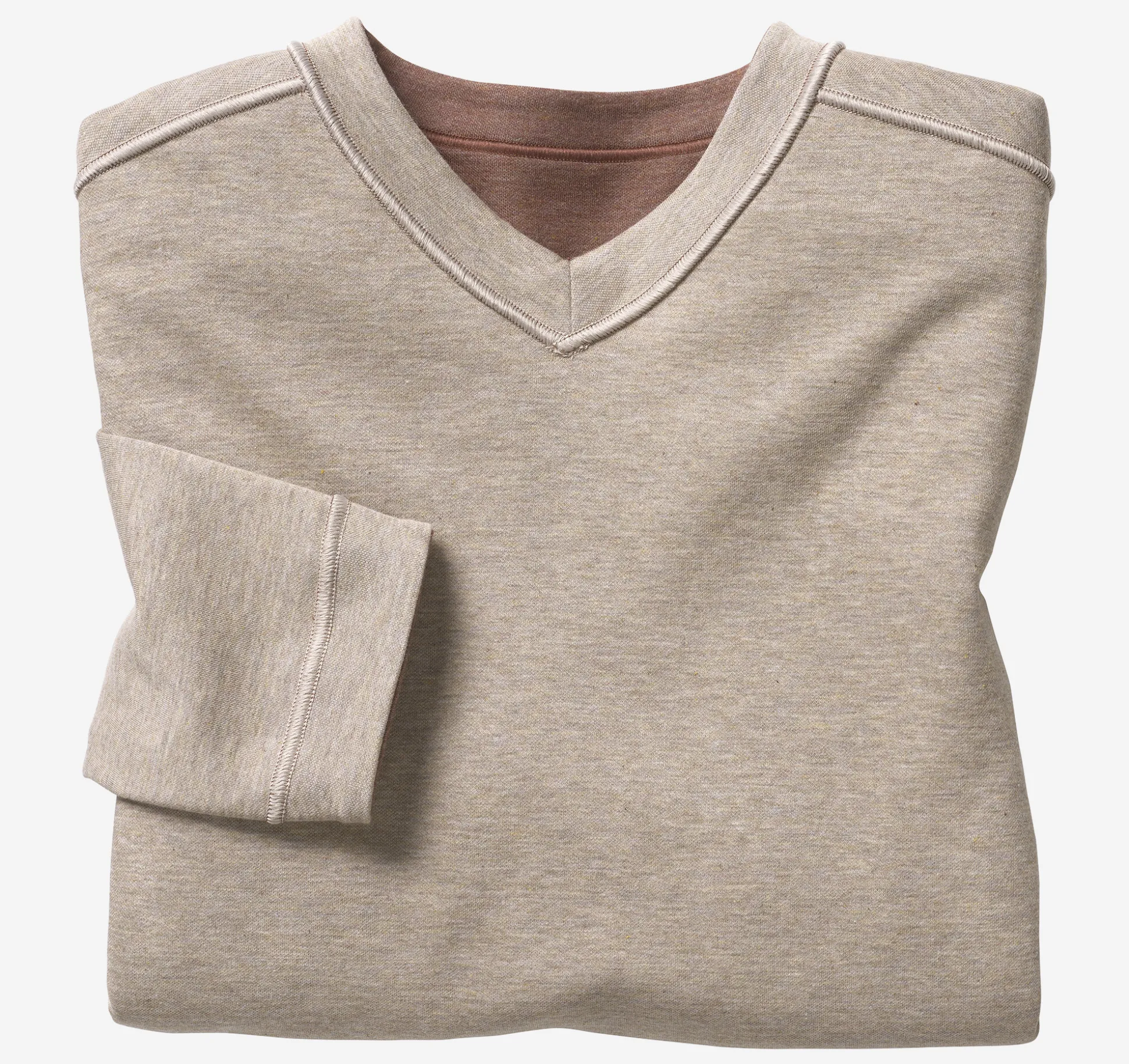 Reversible Long-Sleeve V-Neck