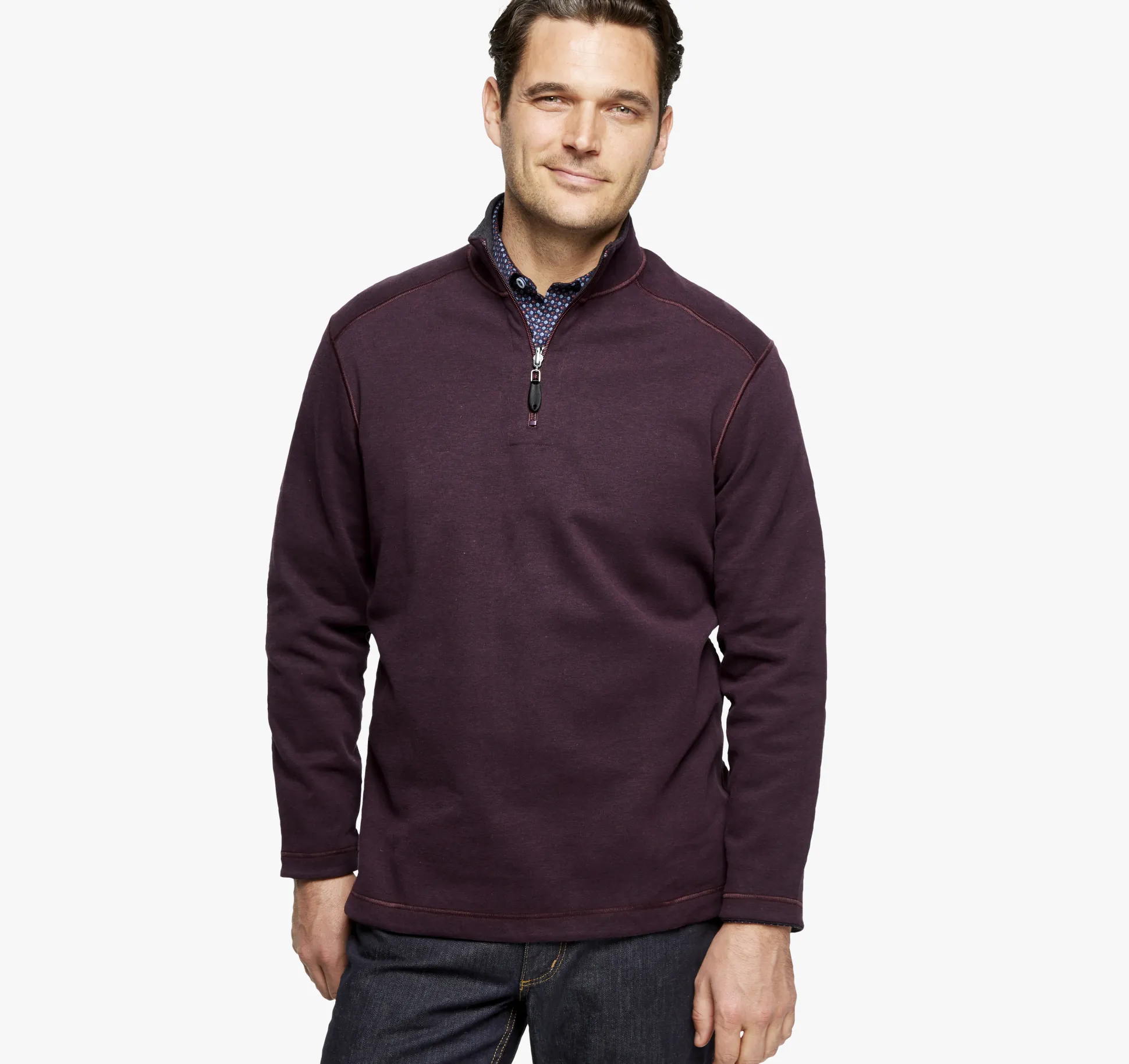 Reversible Solid Quarter-Zip