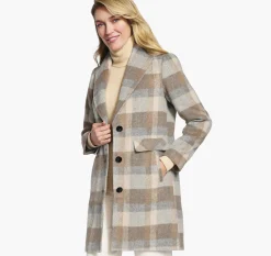 Shawl Collar Plaid Coat
