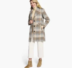 Shawl Collar Plaid Coat