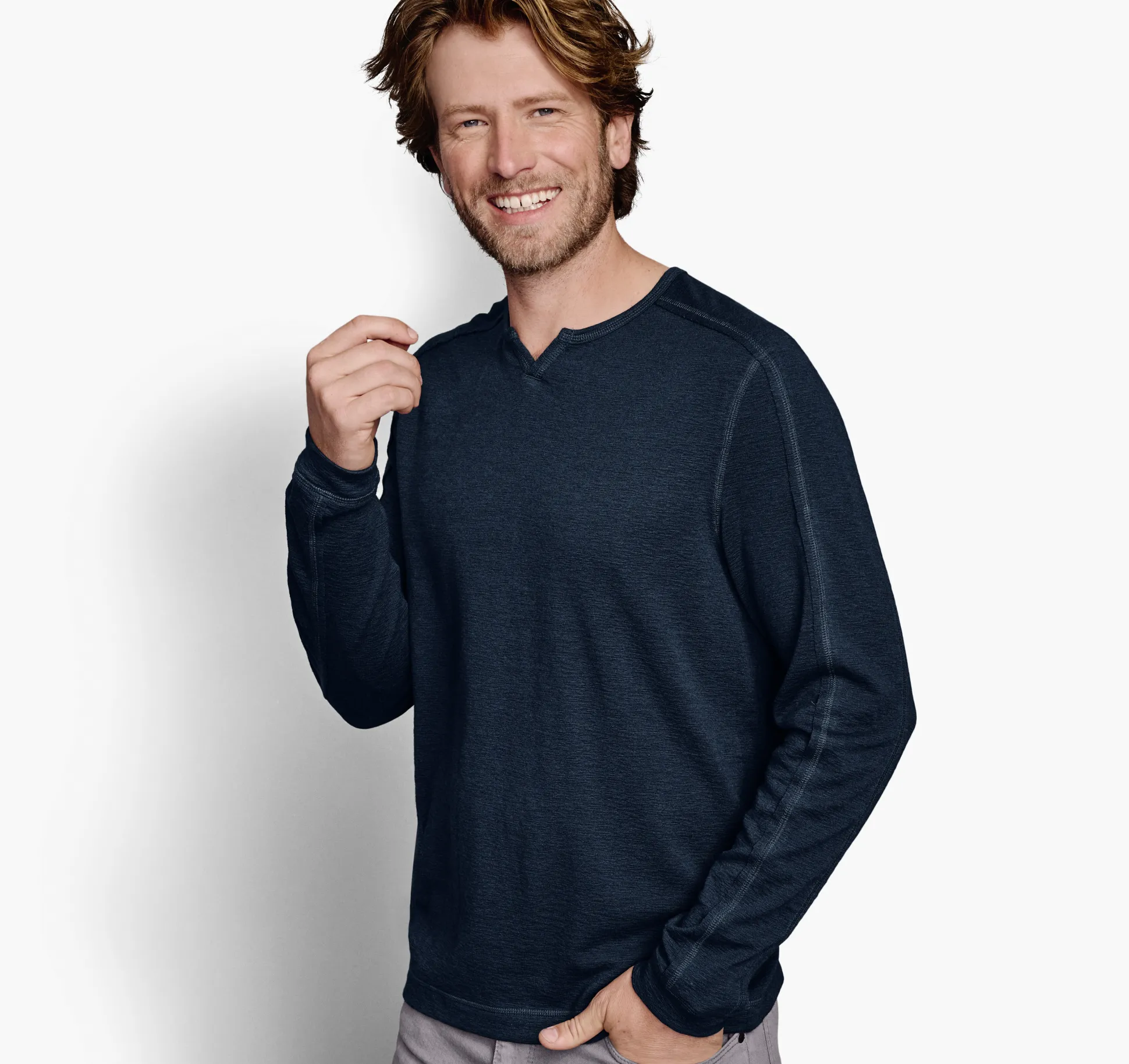 Split-Neck Pullover
