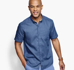 Textured Cotton Short-Sleeve Shirt