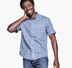 Textured Cotton Short-Sleeve Shirt