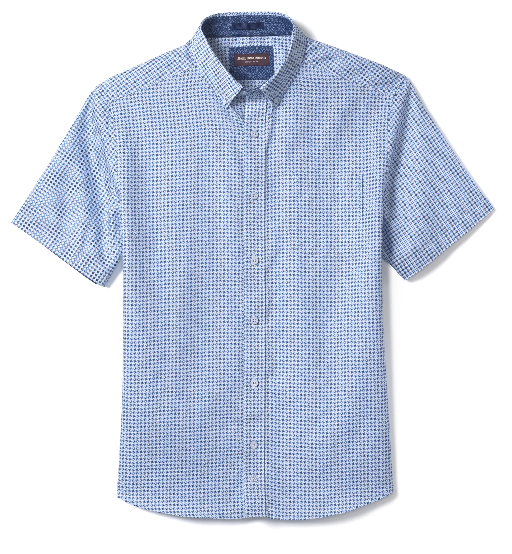 Textured Cotton Short-Sleeve Shirt