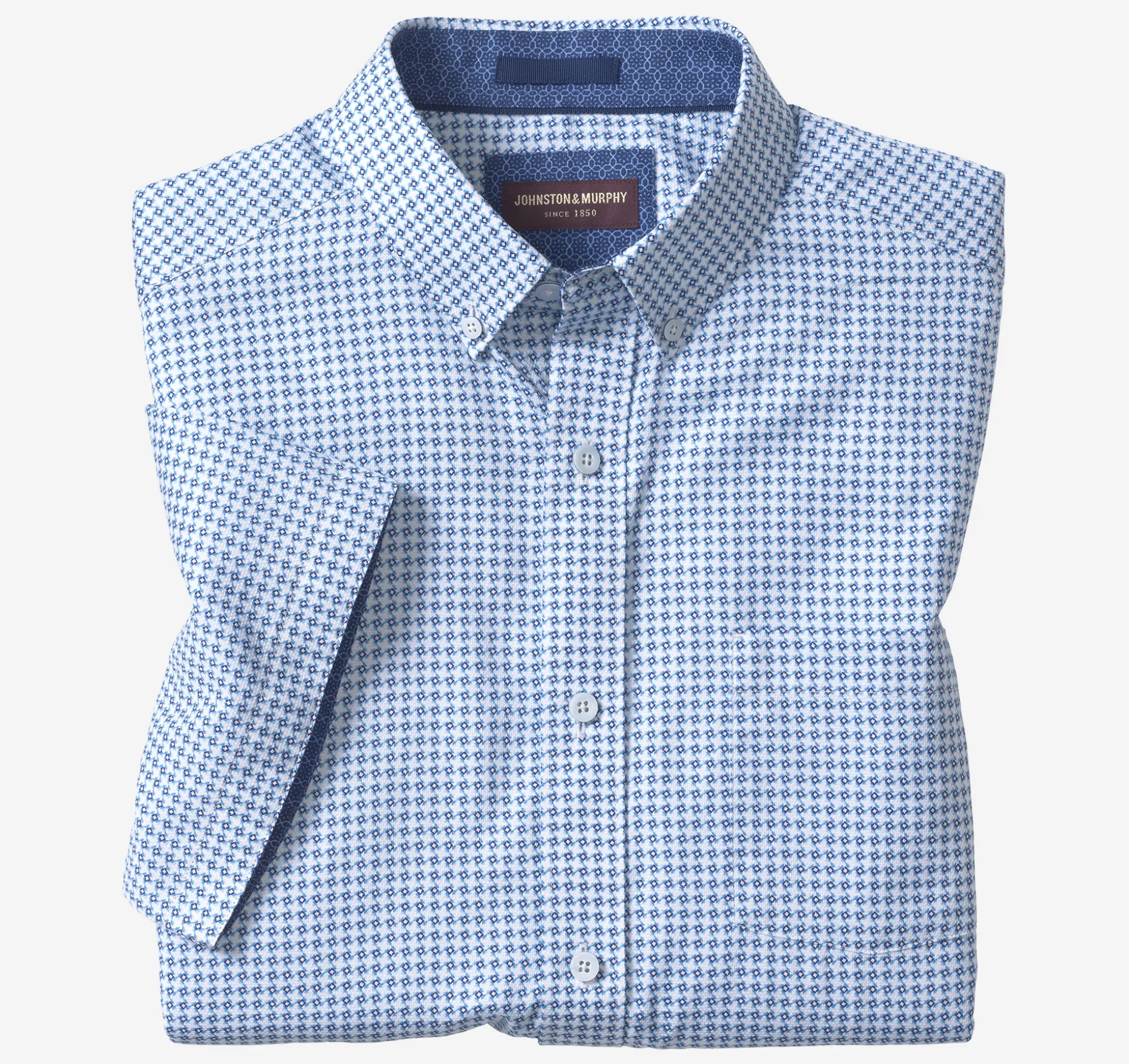 Textured Cotton Short-Sleeve Shirt
