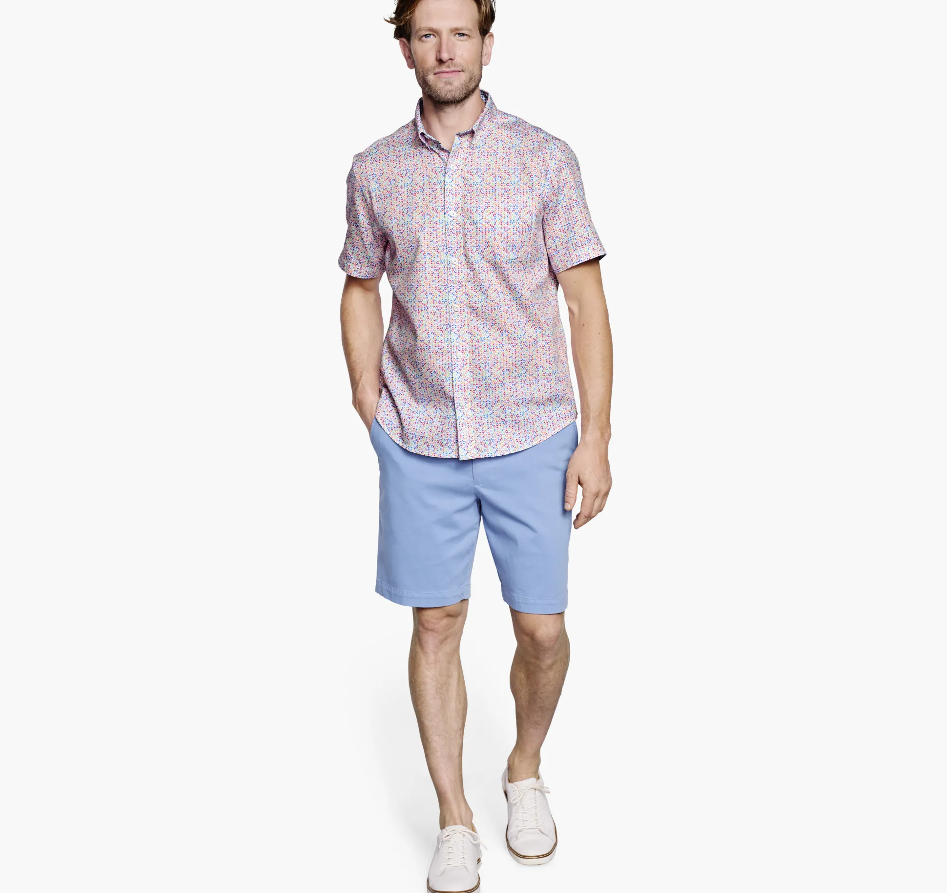 Textured Cotton Short-Sleeve Shirt