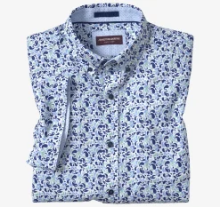 Textured Cotton Short-Sleeve Shirt