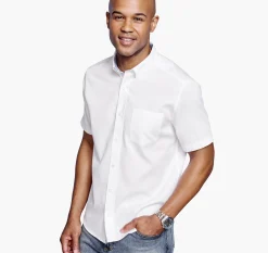 Textured Cotton Short-Sleeve Shirt