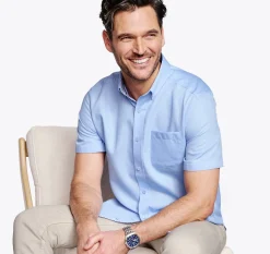 Textured Cotton Short-Sleeve Shirt
