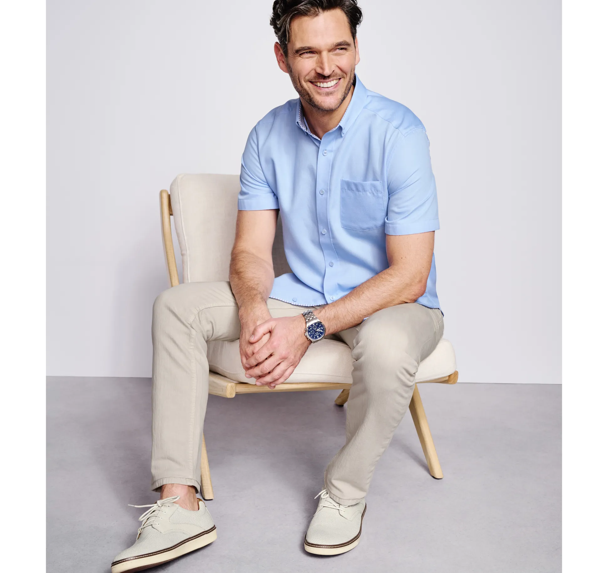 Textured Cotton Short-Sleeve Shirt
