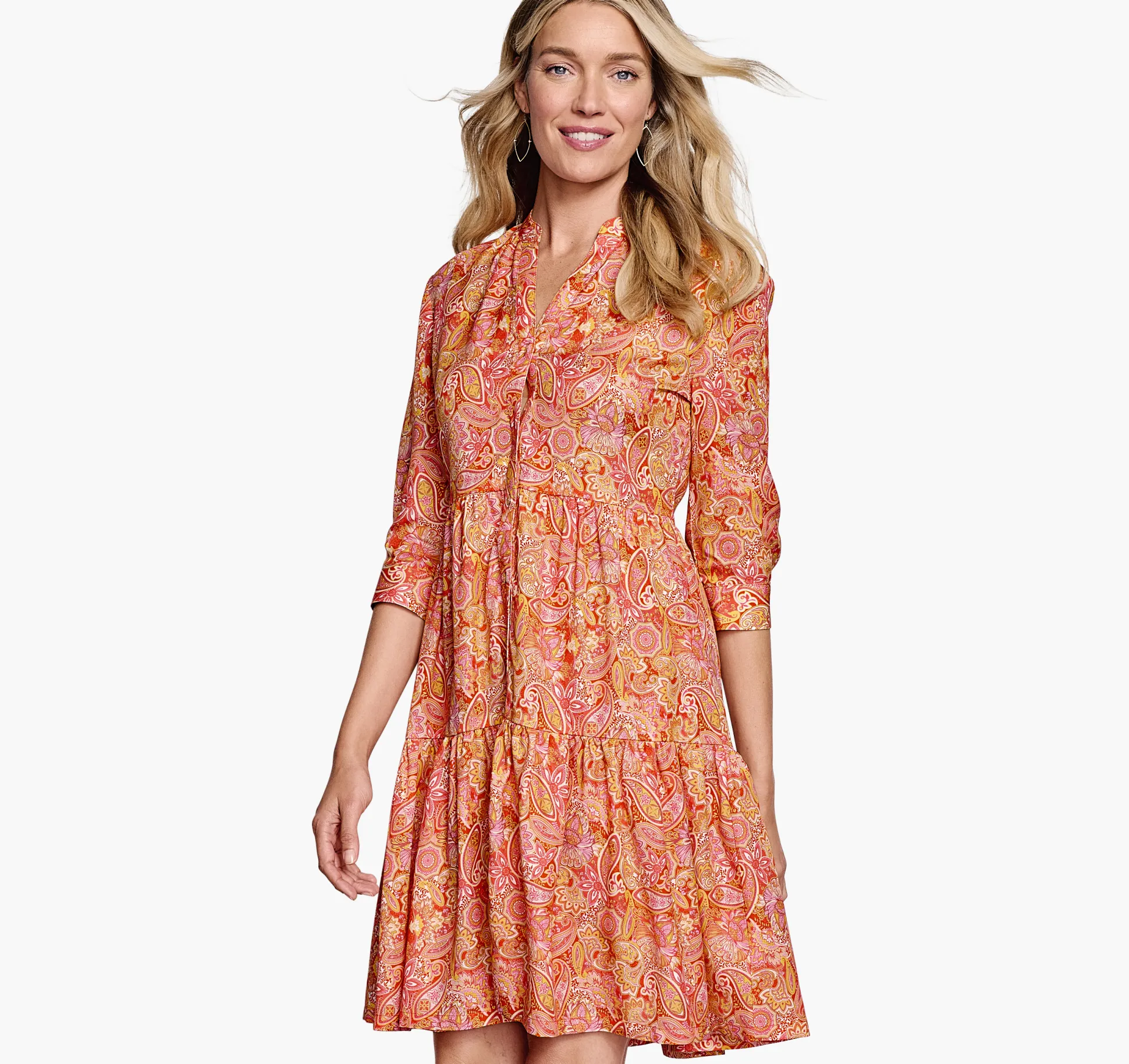 Tiered Paisley Dress
