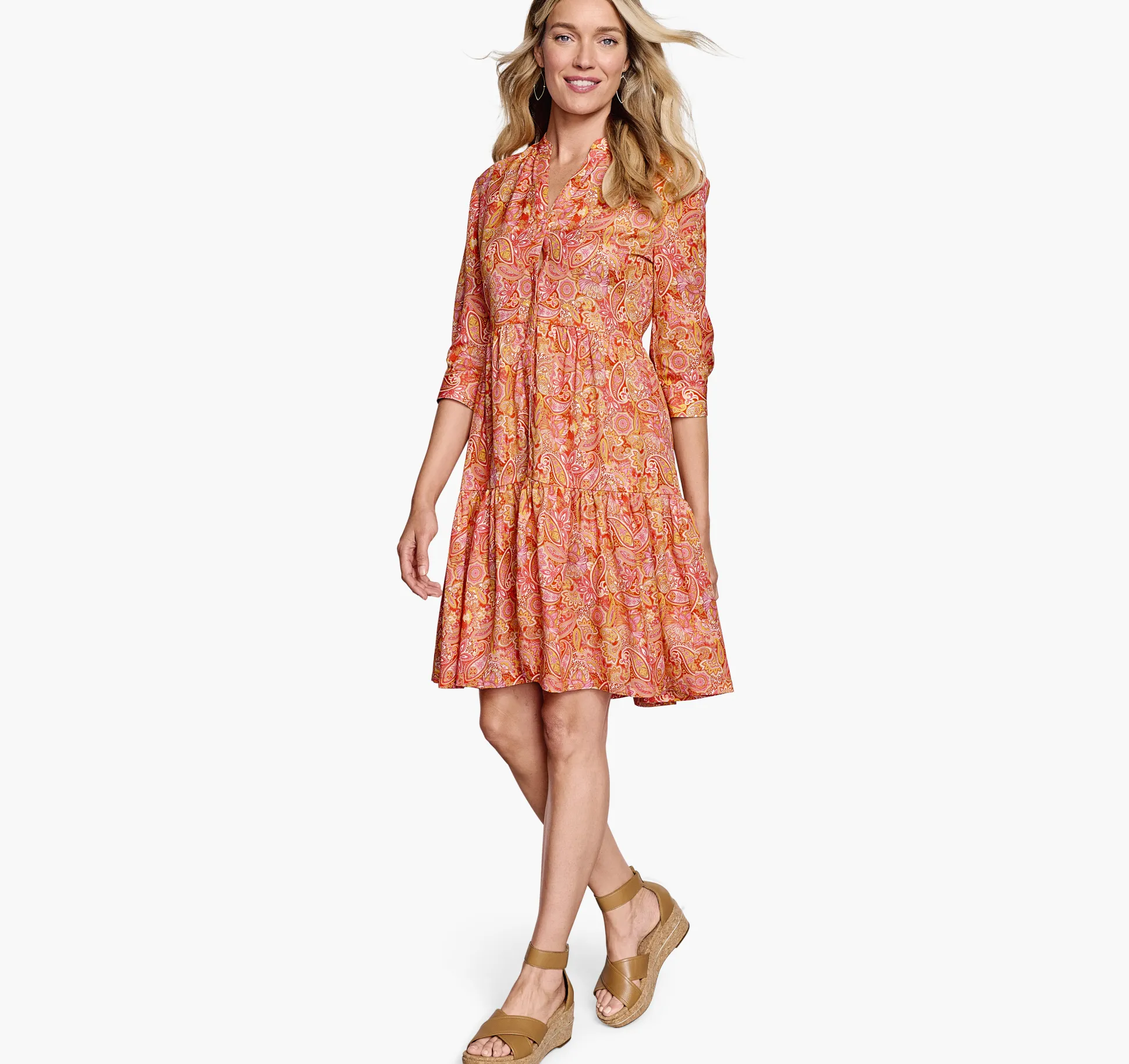 Tiered Paisley Dress