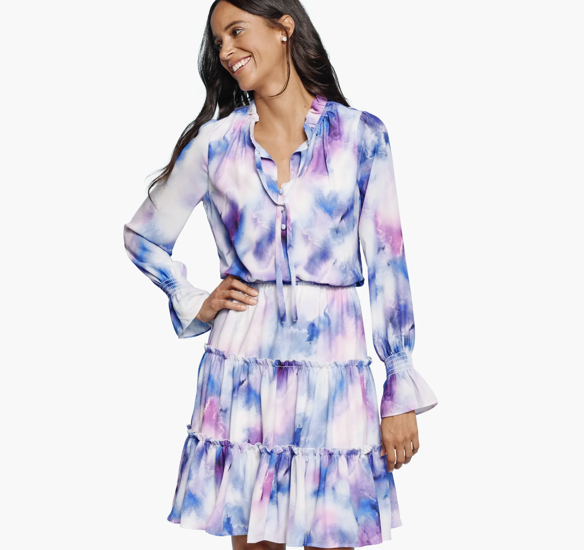 Tiered Printed Dress