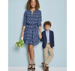 Tiered V-Neck Print Dress