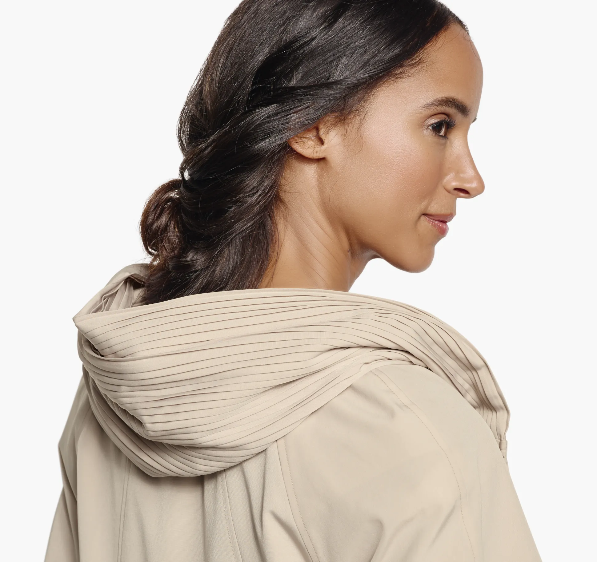 Trench with Pleated Hood