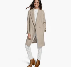 Wool-Blend Coat with Removable Knit Collar