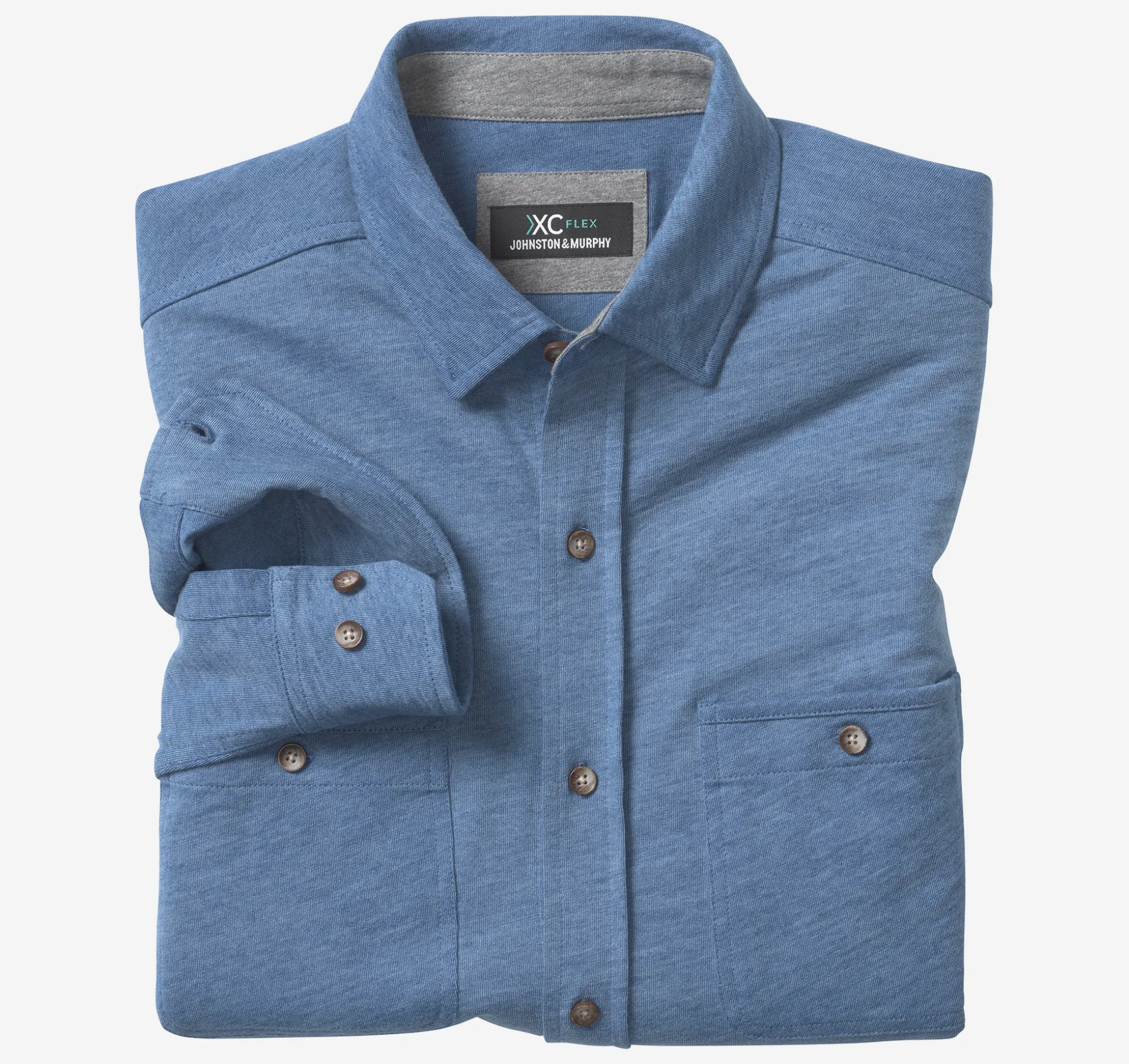 XC Flex® Stretch Indigo Long-Sleeve Shirt
